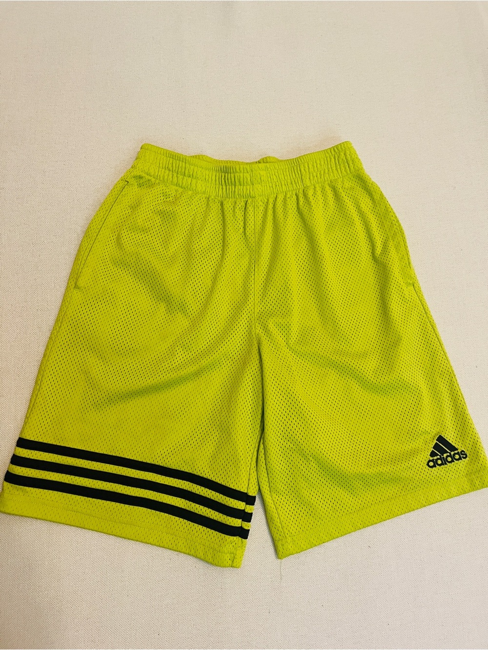 Adidas Boy’s Neon Yellow/Green Mesh Athletic Shorts